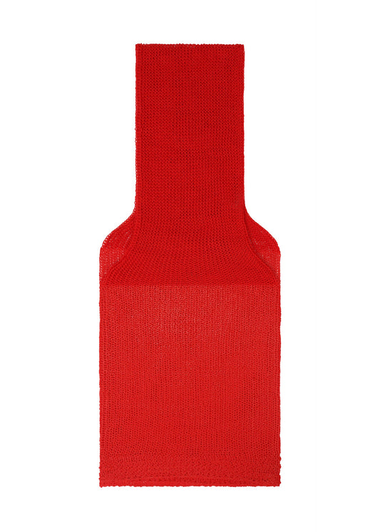 A product shot of the ISSEY MIYAKE PANINI STOLE stole in red (24).
