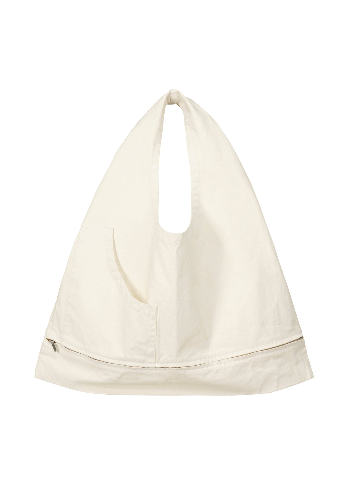 A product shot of the ISSEY MIYAKE SCULPTURAL (BAG) bag in white.
