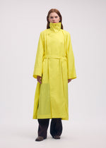 A model wears the ISSEY MIYAKE AERIAL STEEL clothing.