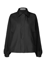 A product shot of the ISSEY MIYAKE PEEKABOO jacket in black (15).