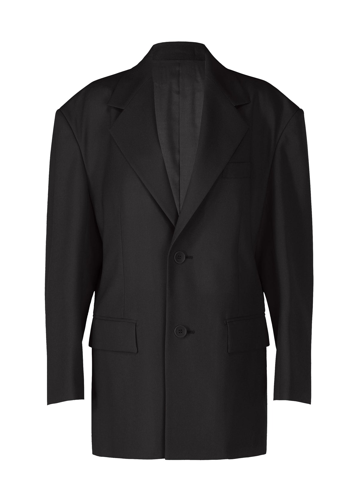 A product shot of the ISSEY MIYAKE UNI FORM (WOOL) jacket in black (15).