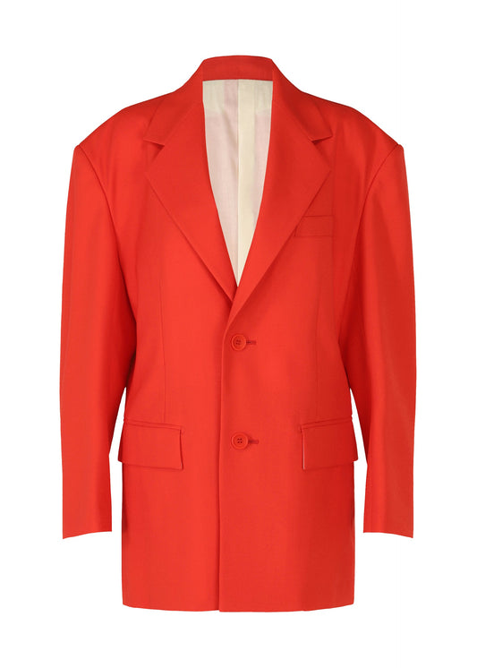 A product shot of the ISSEY MIYAKE UNI FORM (WOOL) jacket in red (24).