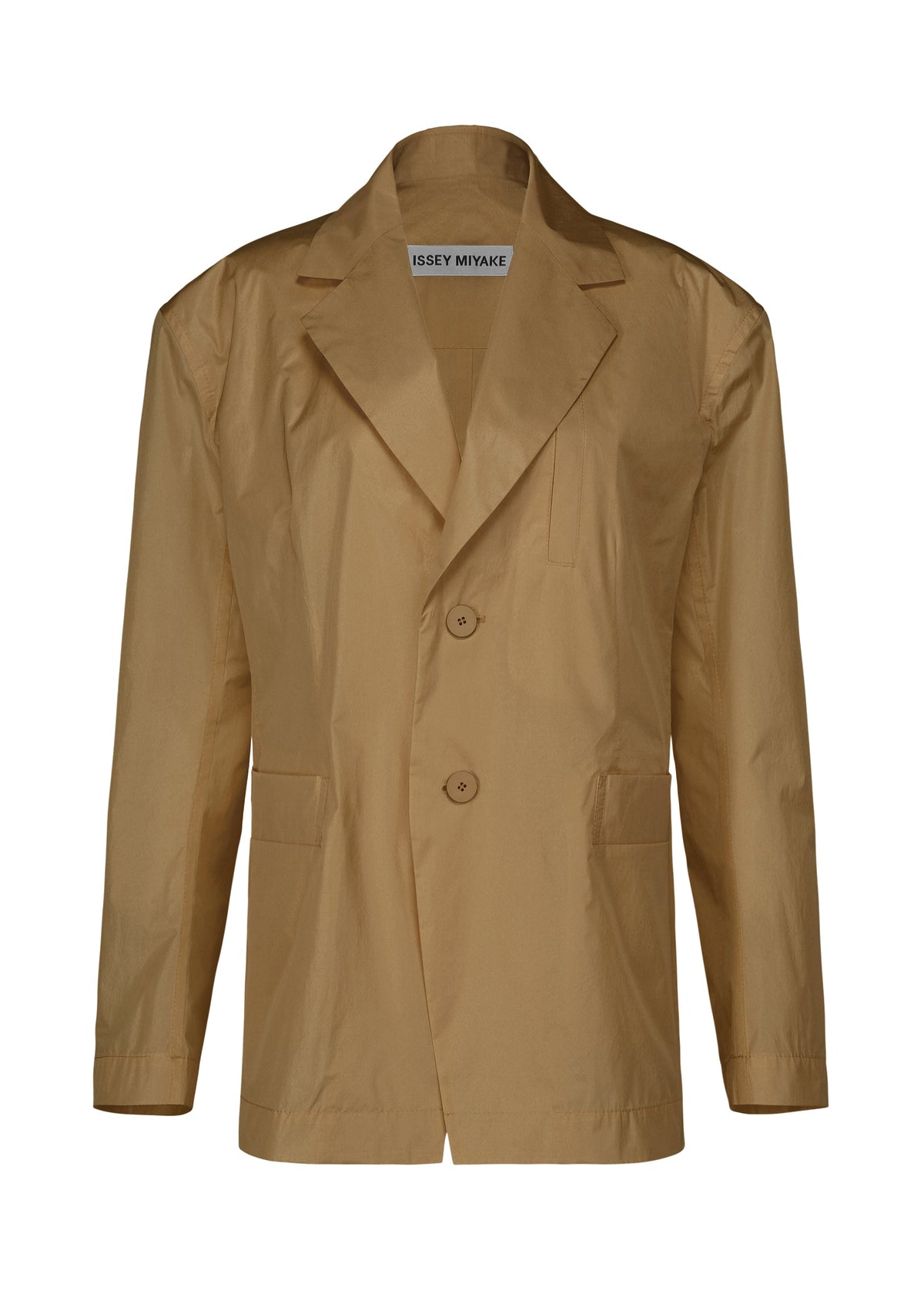 A product shot of the ISSEY MIYAKE AERIAL STEEL clothing in beige (41).