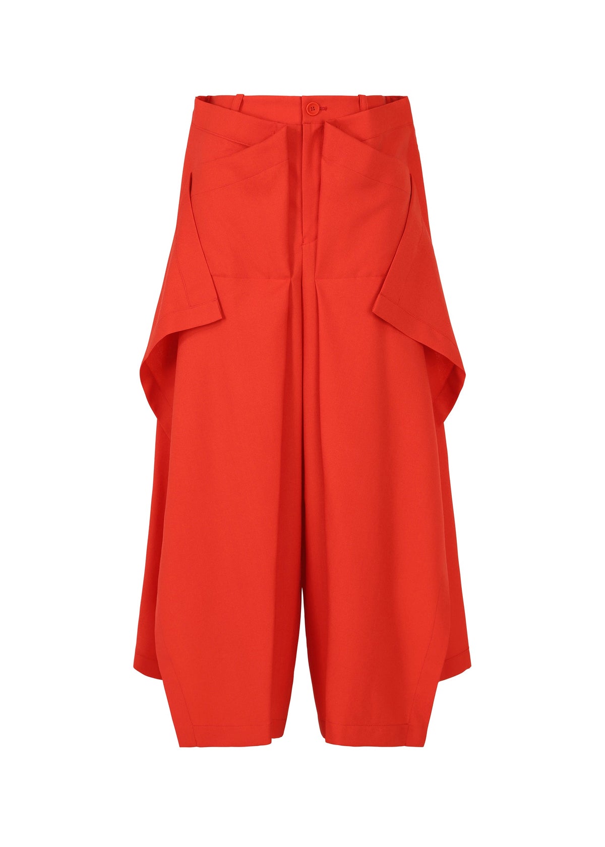 A product shot of the ISSEY MIYAKE UNI FORM (WOOL) trousers in red (24).