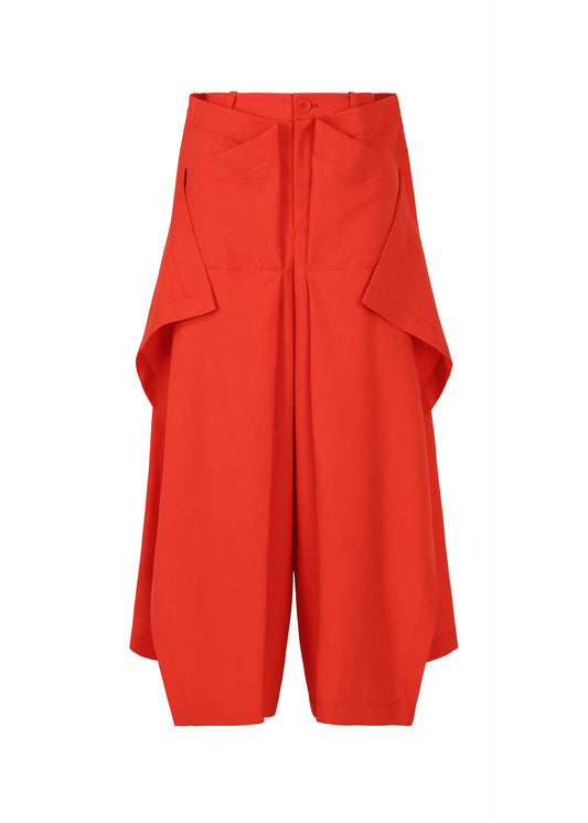 A product shot of the ISSEY MIYAKE UNI FORM (WOOL) trousers in red (24).