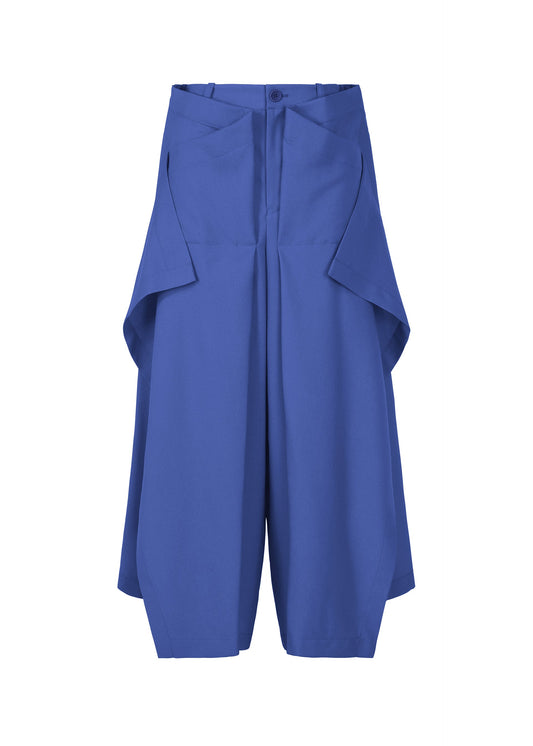 A product shot of the ISSEY MIYAKE UNI FORM (WOOL) trousers in blue (72).