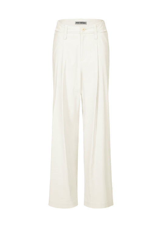A product shot of the ISSEY MIYAKE LIKE TORSO LIKE SHIRT trousers in white.