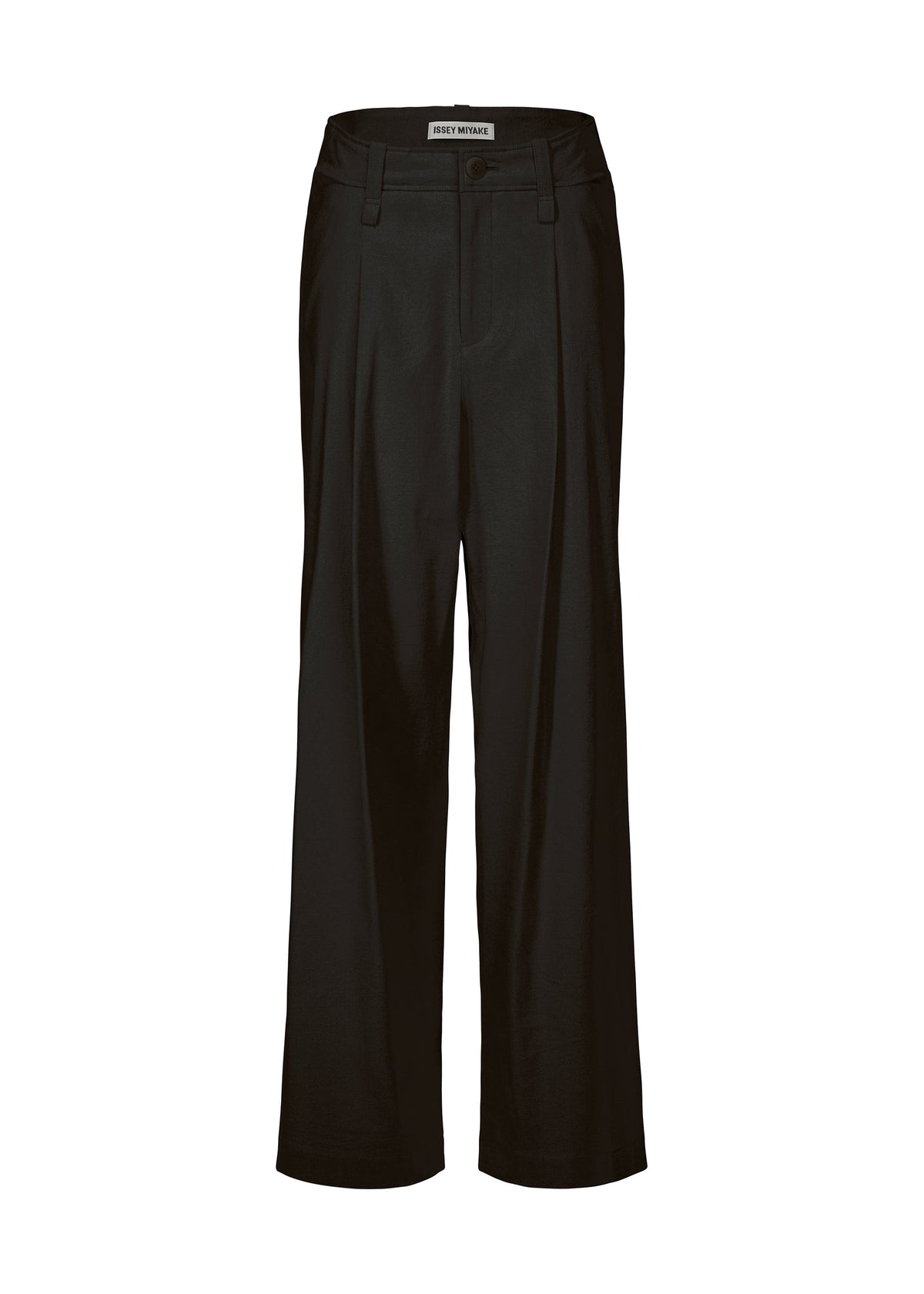 A product shot of the ISSEY MIYAKE LIKE TORSO LIKE SHIRT trousers in black.