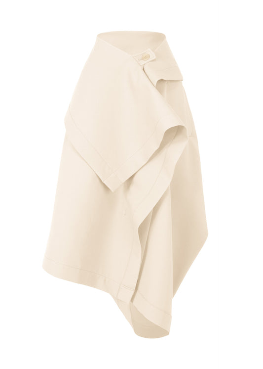 A product shot of the ISSEY MIYAKE GYPSUM trousers in ivory (03).
