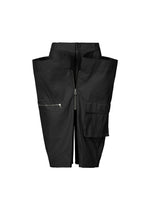 A product shot of the ISSEY MIYAKE PEEKABOO trousers in black (15).
