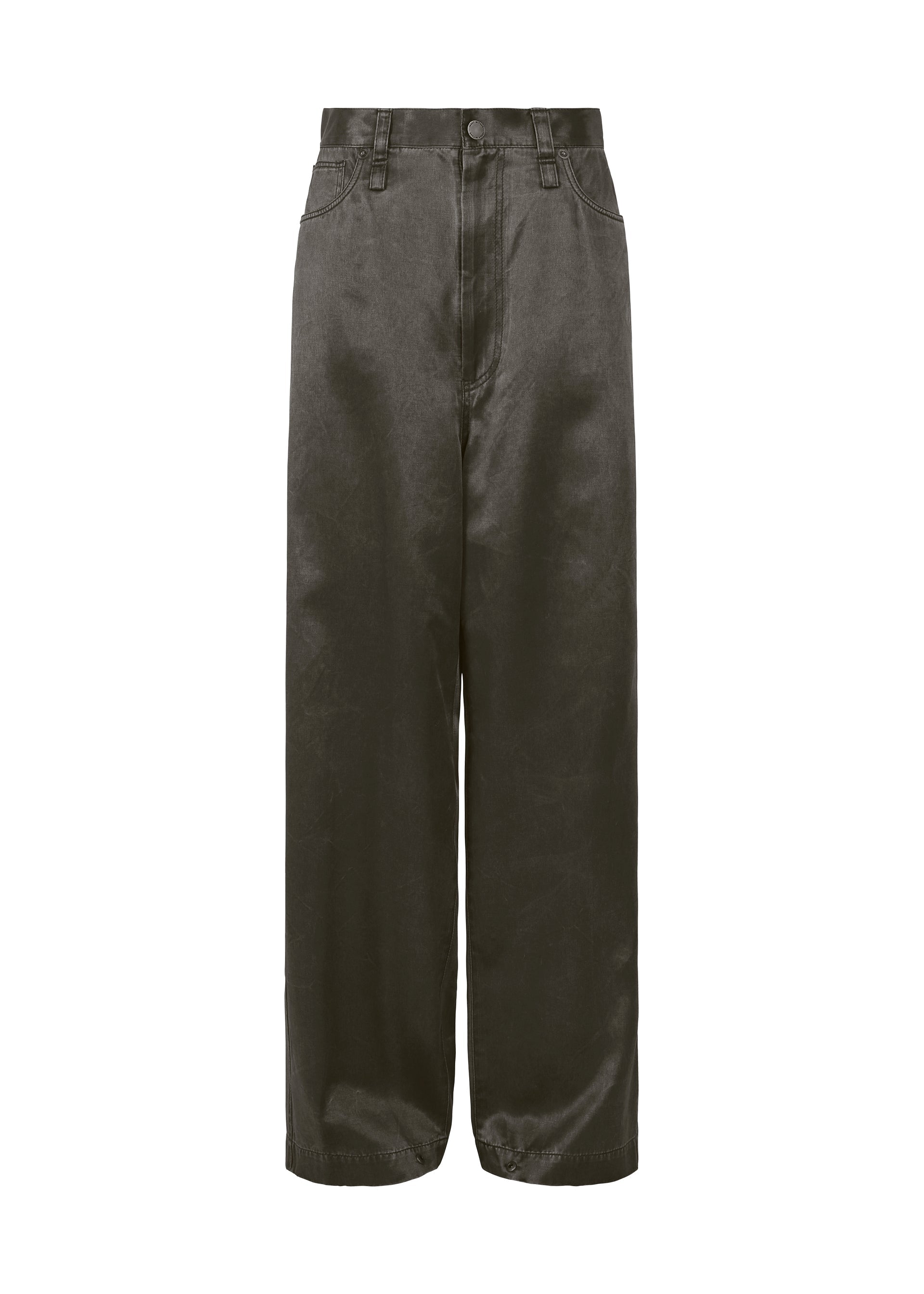 A product shot of the ISSEY MIYAKE PSEUDO JEANS trousers in charcoal (14).