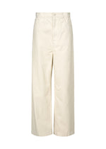 A product shot of the ISSEY MIYAKE SCULPTURAL trousers in white.