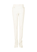 A product shot of the ISSEY MIYAKE PAPER BAG trousers in white (01).