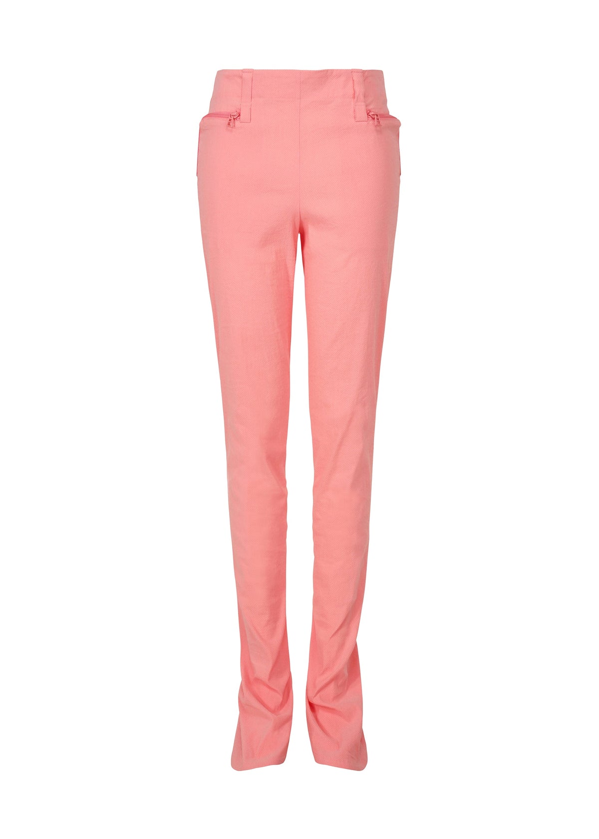A product shot of the ISSEY MIYAKE PAPER BAG trousers in coral (23).