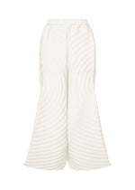 A product shot of the ISSEY MIYAKE PAPER BAG PLEATS trousers in white (01).