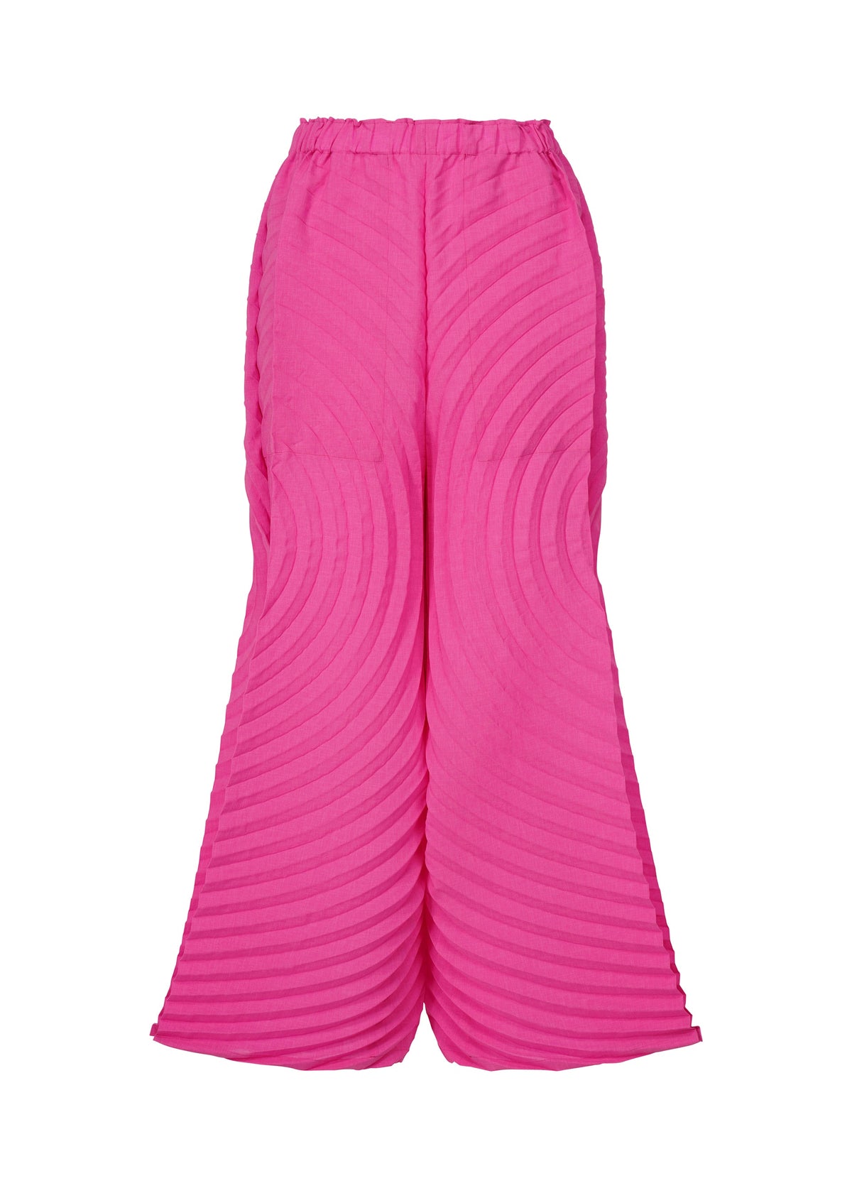 A product shot of the ISSEY MIYAKE PAPER BAG PLEATS trousers in pink (22).