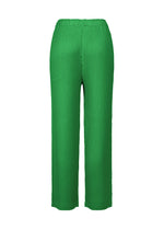 A detail shot of the ISSEY MIYAKE SLEEK PLEATS trousers.