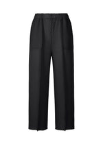 A product shot of the ISSEY MIYAKE SOFT FOLD PLEATS trousers in black.