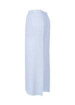A detail shot of the ISSEY MIYAKE SOFT FOLD PLEATS trousers.