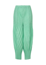 A product shot of the ISSEY MIYAKE LINEN LIKE PLEATS trousers in mint (60).