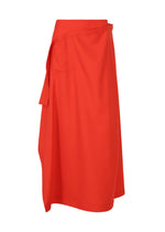A product shot of the ISSEY MIYAKE UNI FORM (WOOL) skirt in red (24).