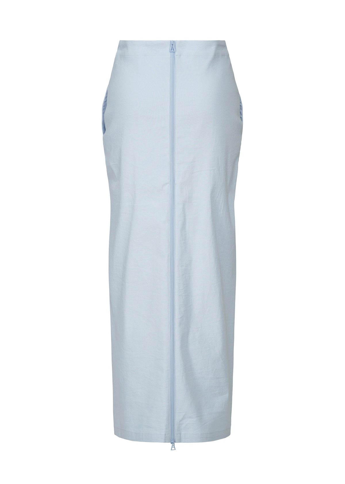 A detail shot of the ISSEY MIYAKE LIKE TORSO LIKE SHIRT skirt.