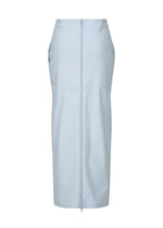 A detail shot of the ISSEY MIYAKE LIKE TORSO LIKE SHIRT skirt.