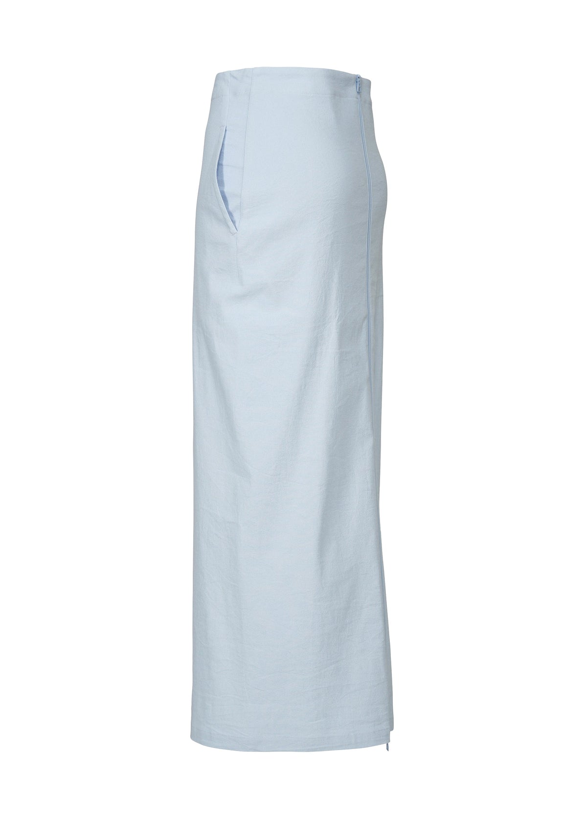 A detail shot of the ISSEY MIYAKE LIKE TORSO LIKE SHIRT skirt.