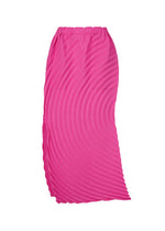 A product shot of the ISSEY MIYAKE PAPER BAG PLEATS skirt in pink (22).