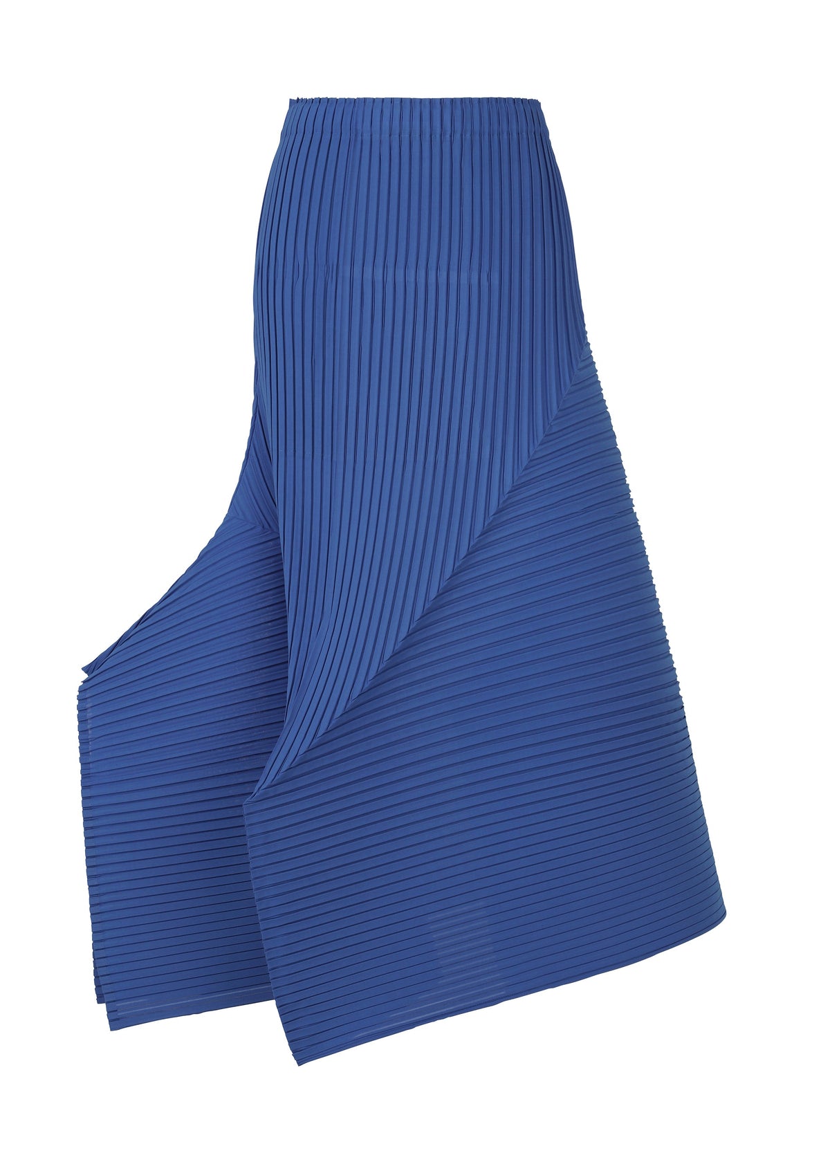 A product shot of the ISSEY MIYAKE FOLD PLEATS skirt in blue (72).