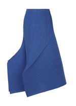 A product shot of the ISSEY MIYAKE FOLD PLEATS skirt in blue (72).