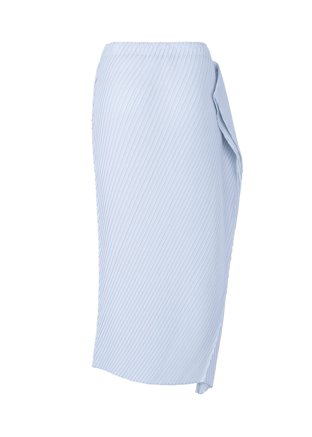 A detail shot of the ISSEY MIYAKE SOFT FOLD PLEATS skirt.