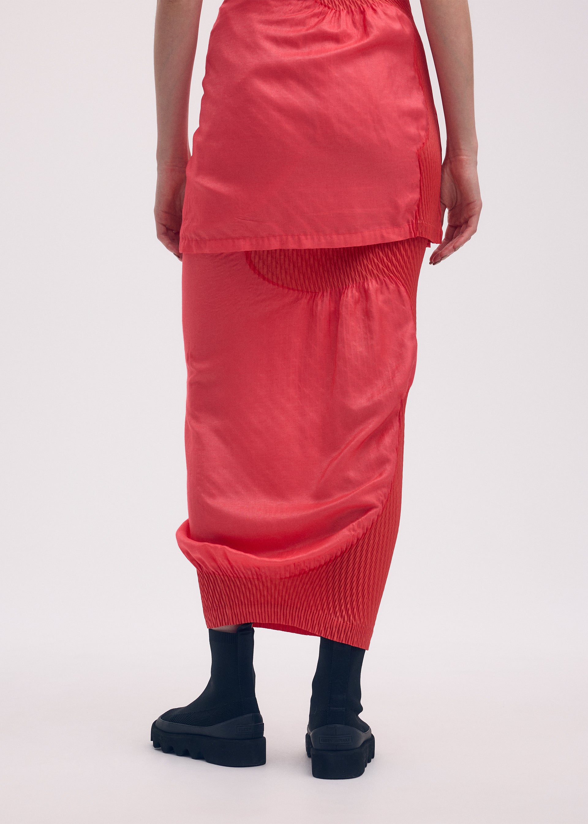 KNIT (CONTOUR) PLEATS Skirt Black