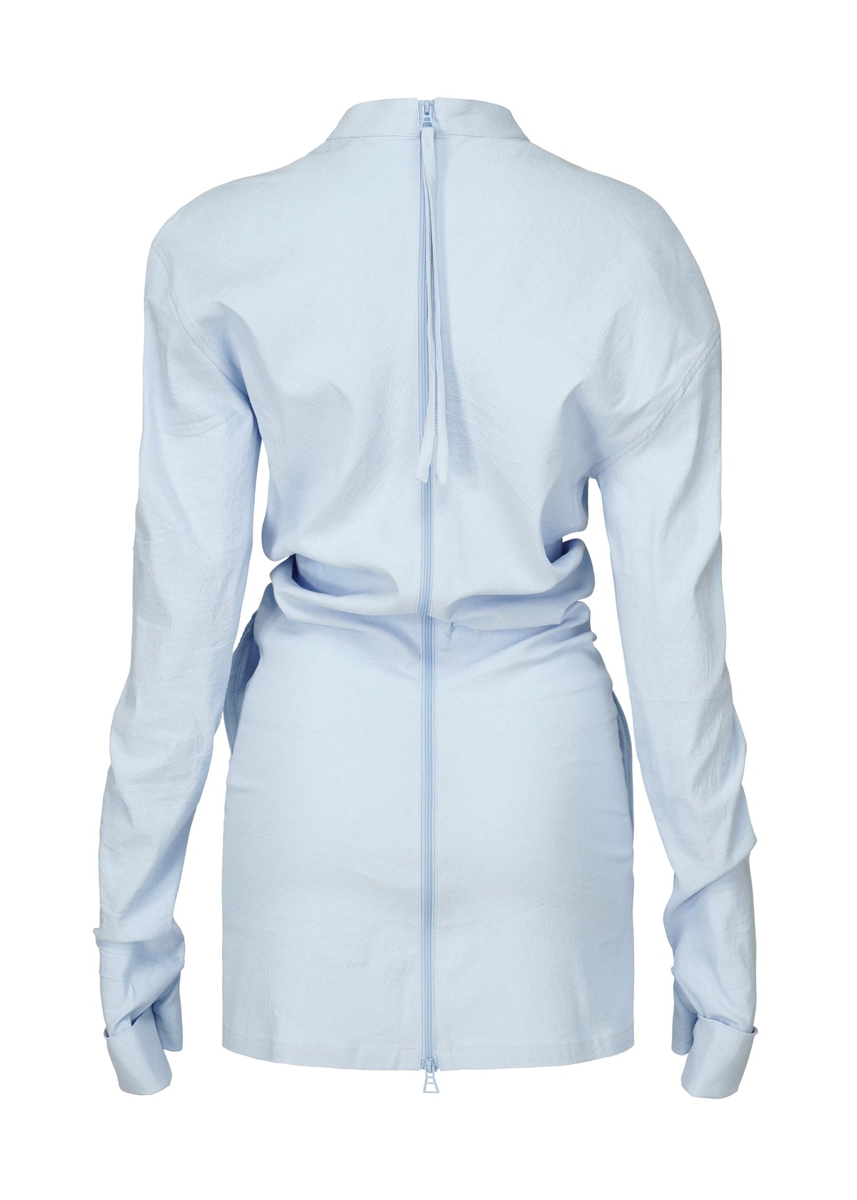 A detail shot of the ISSEY MIYAKE LIKE TORSO LIKE SHIRT dress.