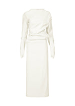 A product shot of the ISSEY MIYAKE LIKE TORSO LIKE SHIRT dress in white.