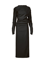 A product shot of the ISSEY MIYAKE LIKE TORSO LIKE SHIRT dress in black.