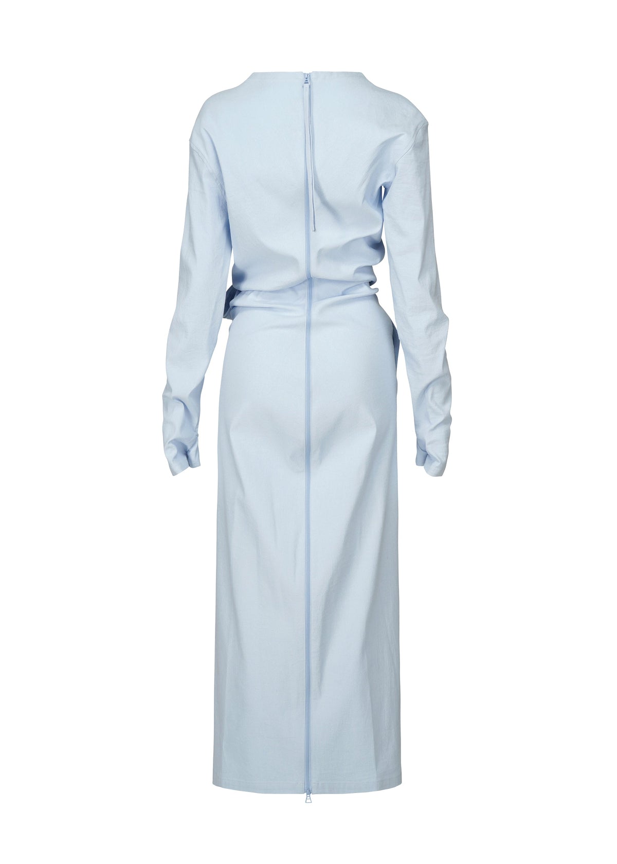 A detail shot of the ISSEY MIYAKE LIKE TORSO LIKE SHIRT dress.