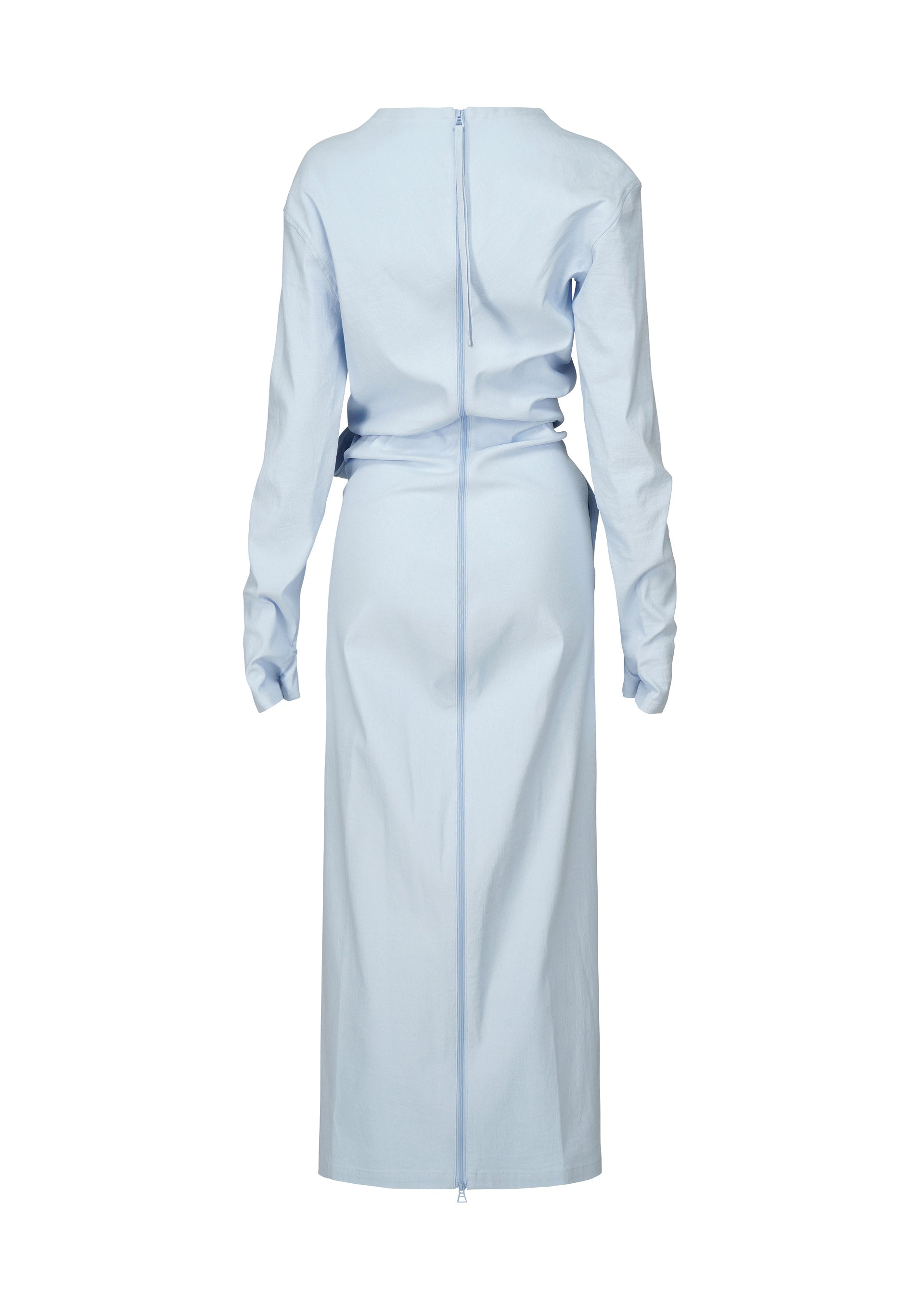 A detail shot of the ISSEY MIYAKE LIKE TORSO LIKE SHIRT dress.