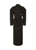 A product shot of the ISSEY MIYAKE LIKE TORSO LIKE BLAZER dress in black (15).