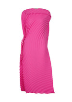 A product shot of the ISSEY MIYAKE PAPER BAG PLEATS dress in pink (22).