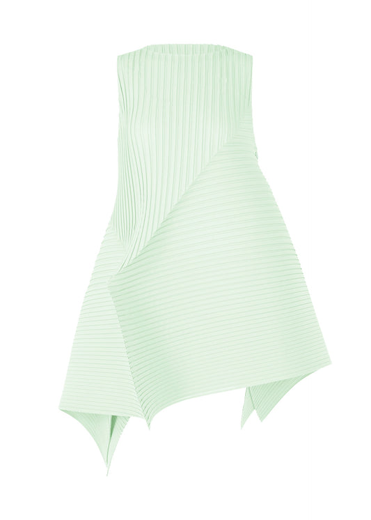 A product shot of the ISSEY MIYAKE FOLD PLEATS dress in mint (60).