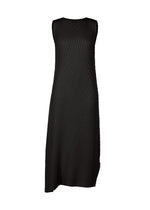 A product shot of the ISSEY MIYAKE LINEN LIKE PLEATS dress in black (15).