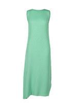 A product shot of the ISSEY MIYAKE LINEN LIKE PLEATS dress in mint (60).