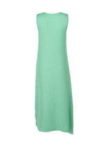 A detail shot of the ISSEY MIYAKE LINEN LIKE PLEATS dress.
