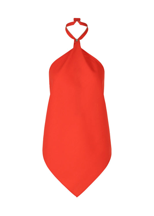 A product shot of the ISSEY MIYAKE UNI FORM (WOOL) shirt in red (24).