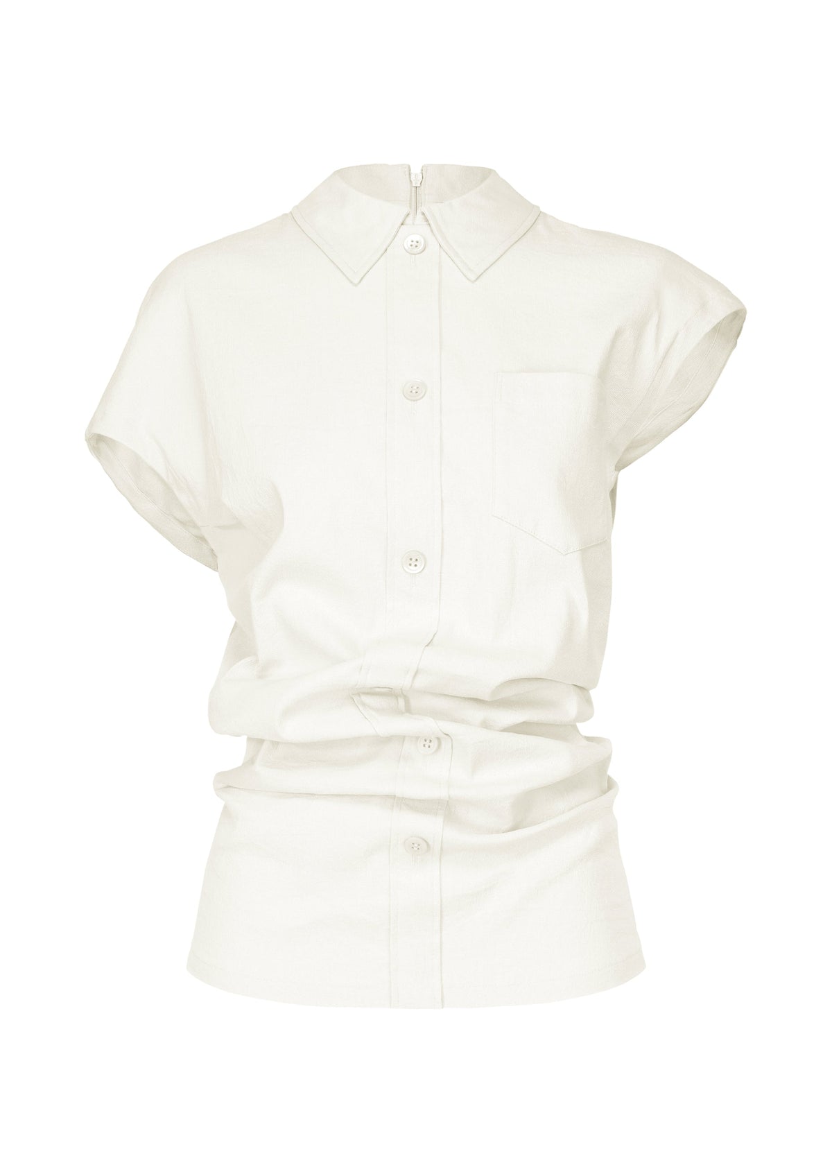 A product shot of the ISSEY MIYAKE LIKE TORSO LIKE SHIRT shirt in white.
