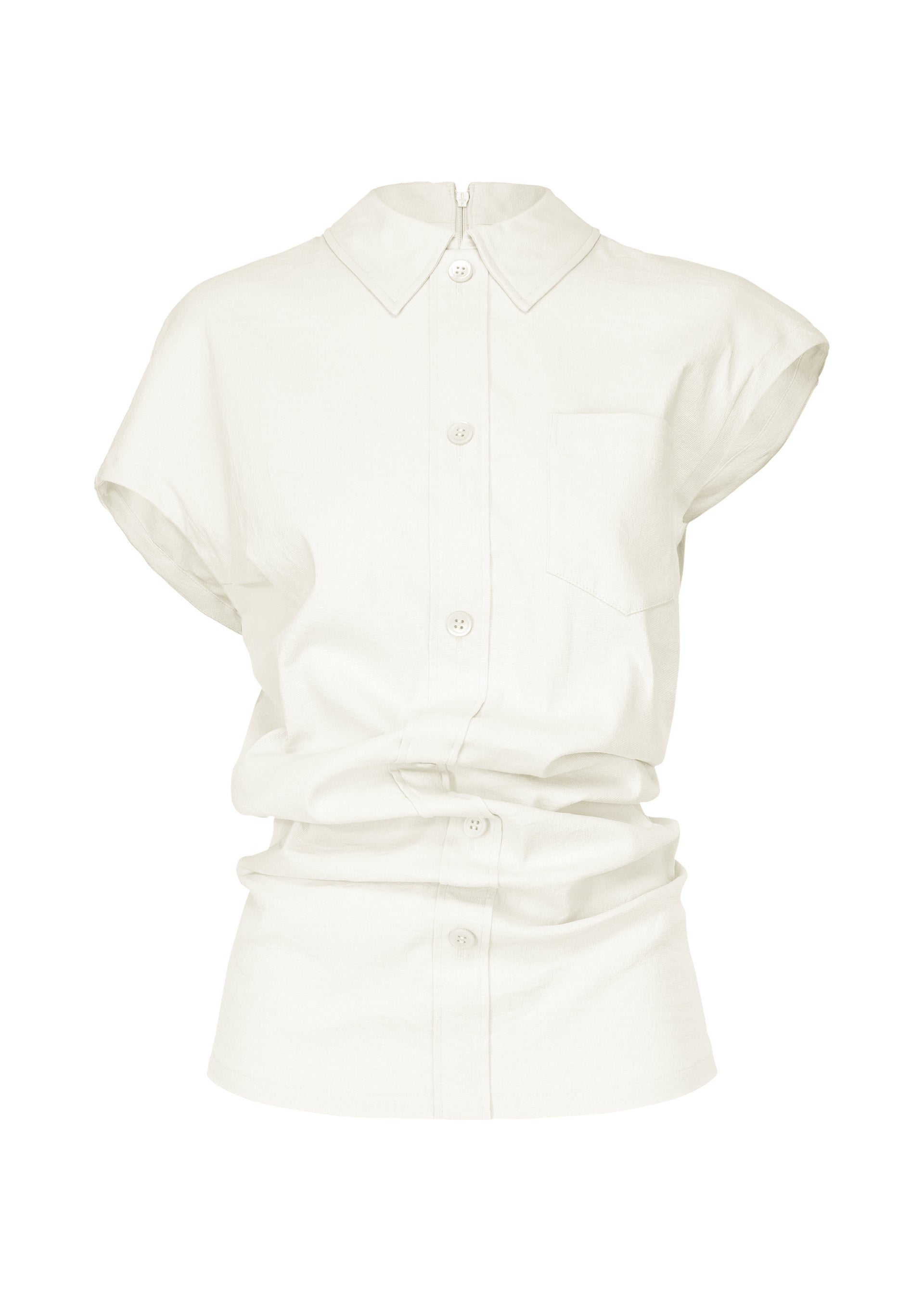 A product shot of the ISSEY MIYAKE LIKE TORSO LIKE SHIRT shirt in white.