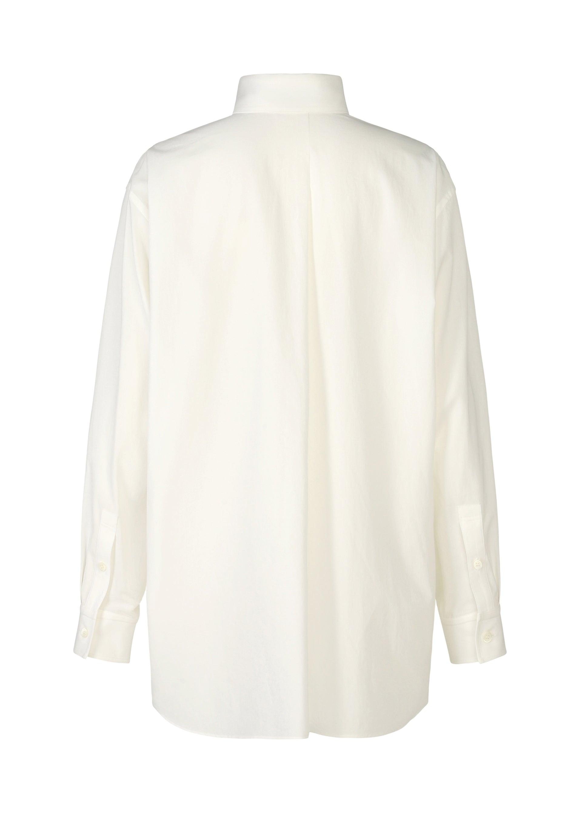 A detail shot of the ISSEY MIYAKE ODD SHIRT shirt.