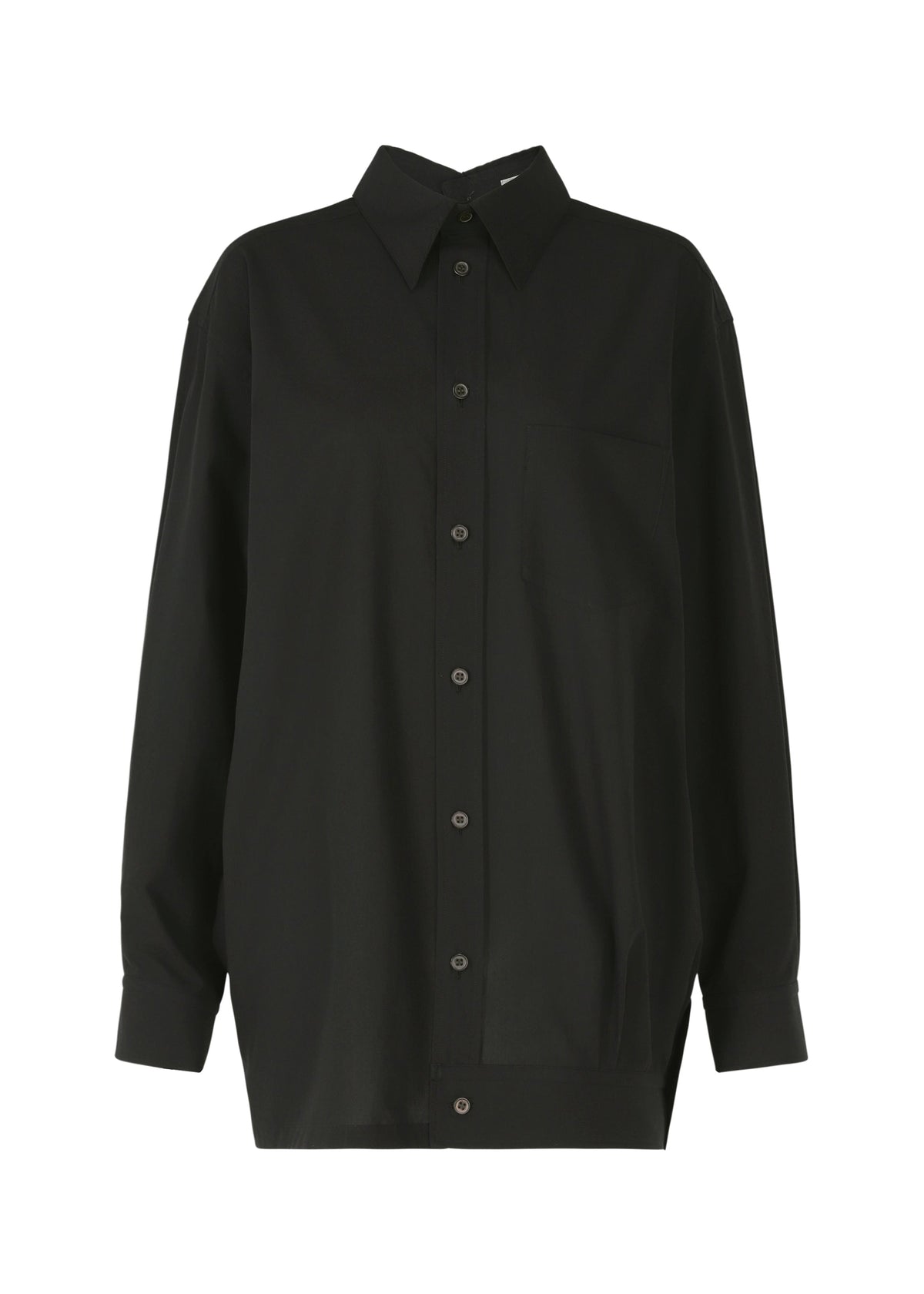 A product shot of the ISSEY MIYAKE ODD SHIRT shirt in black (15).