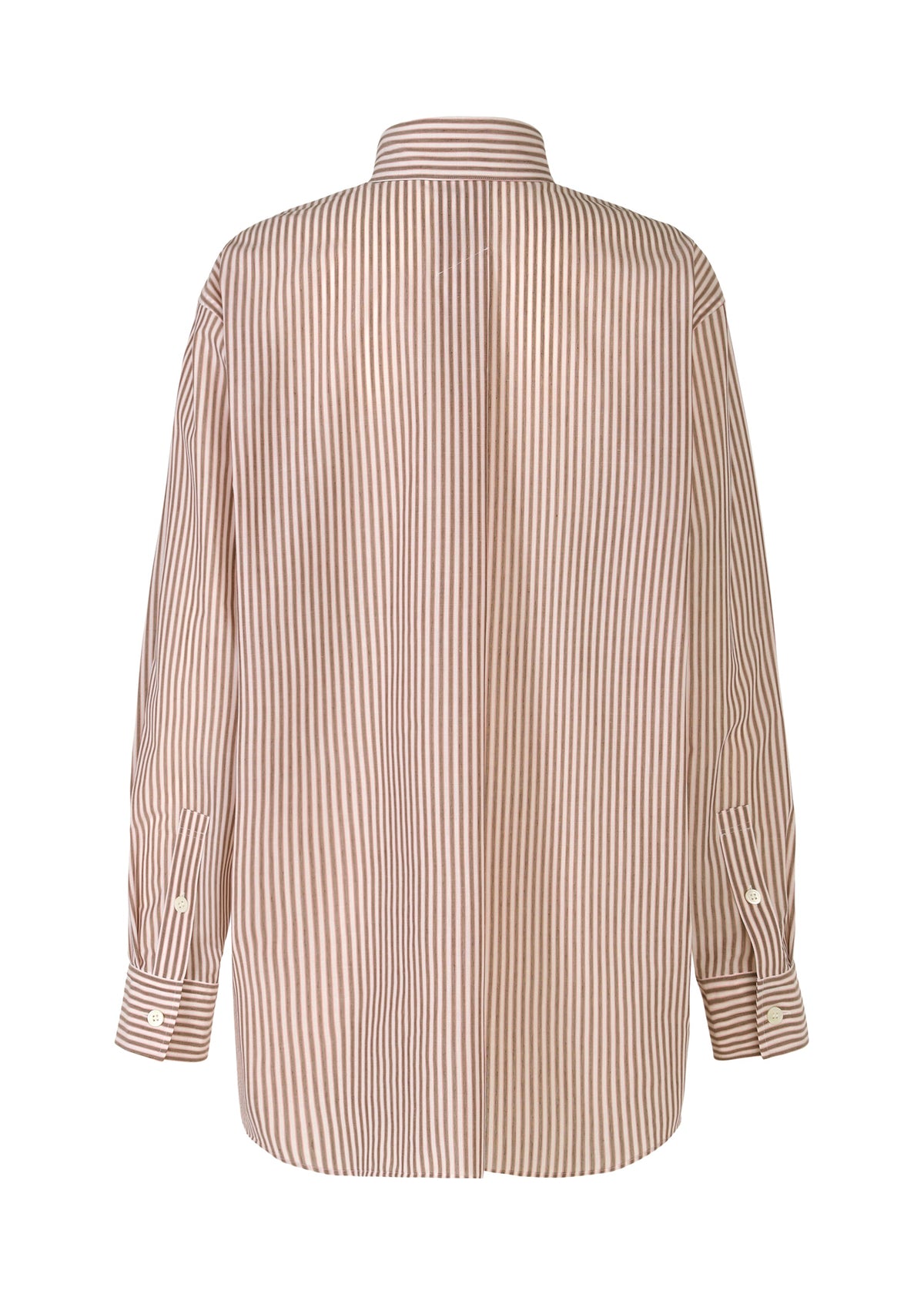 A detail shot of the ISSEY MIYAKE ODD SHIRT (STRIPES) shirt.